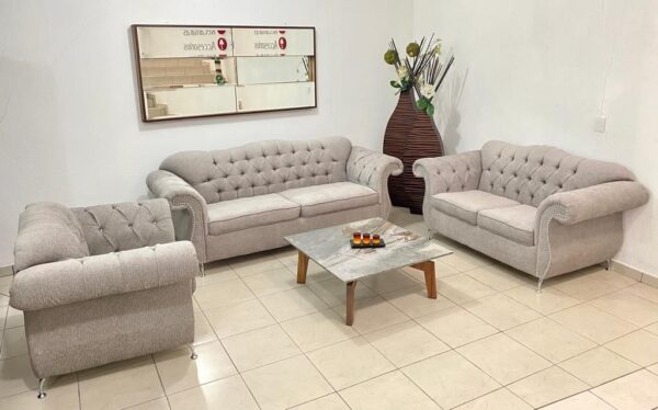 Sala completa Bariloche 3-2-1 (3 piezas) color gris.
