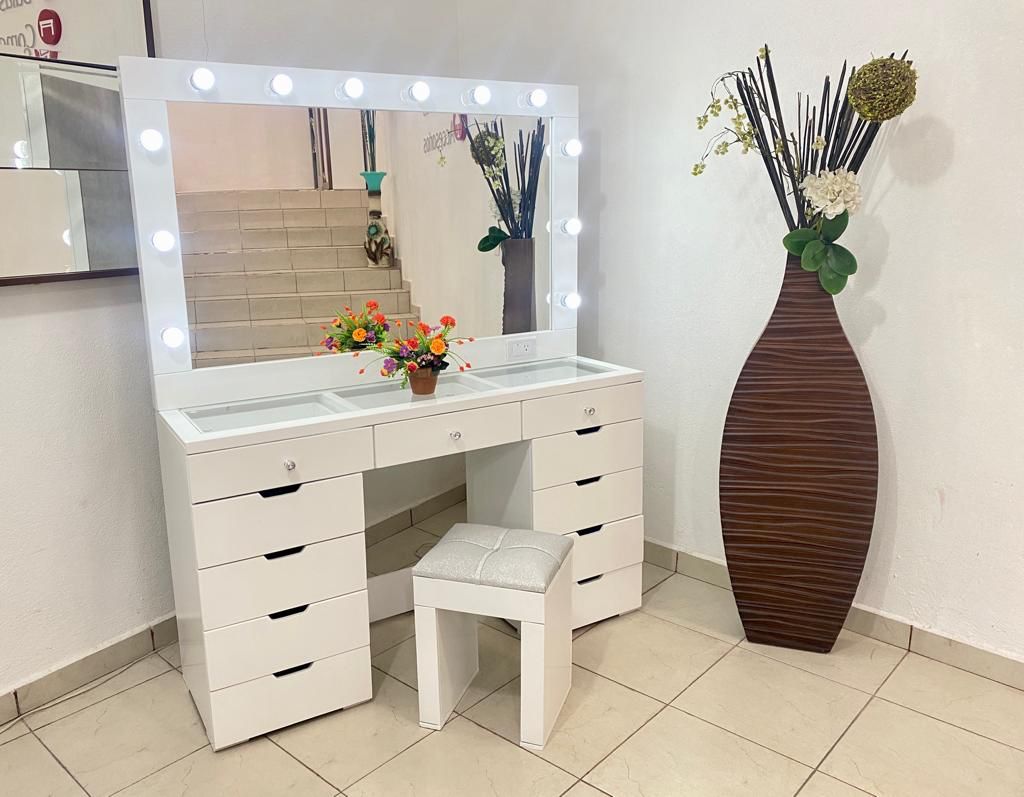 TOCADOR VANITY BLANCO – Faga Mueblerías