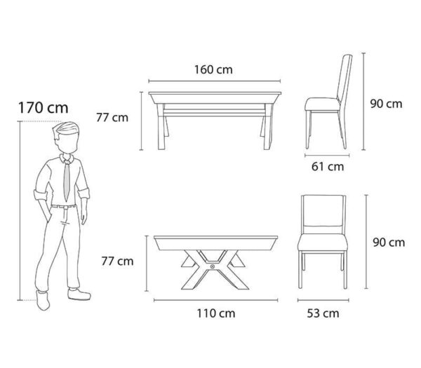 Antecomedor Malik 6 sillas